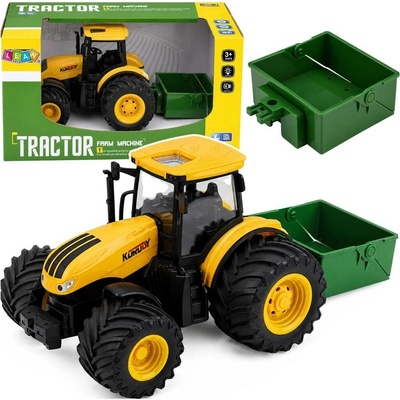 Zemědělský traktor s rozmetadlem hnojiva 1:24 se světly a zvuky