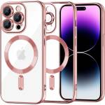 Techsuit Калъф за iPhone 14 Pro Max - Luxury Crystal MagSafe - Розов (KF2324621)