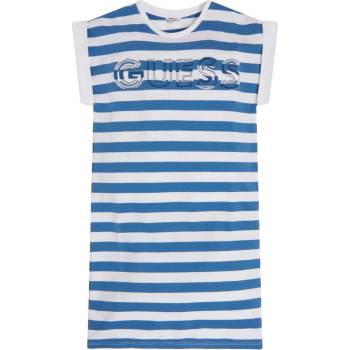 Image 1 of Guess Раирана памучна рокля в бяло и синьо Guess