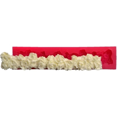 Cesil Silikonová forma Bordura růží dlouhá 2x15cm