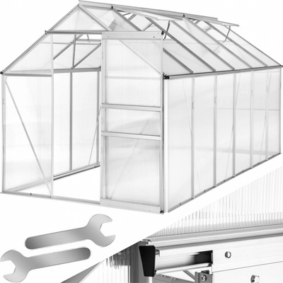 TecTake 402479 Polykarbonátový bez základny 375 x 185 x 195 cm hliník – Hledejceny.cz