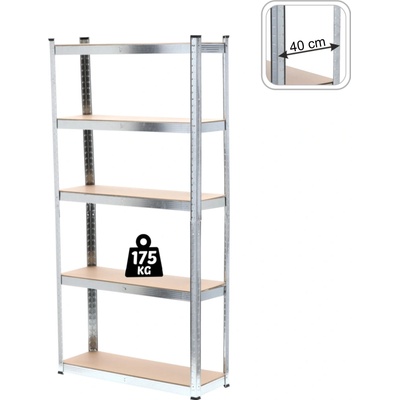 TvojRegal.sk Regál 180 x 90 x 40 5 políc pozink
