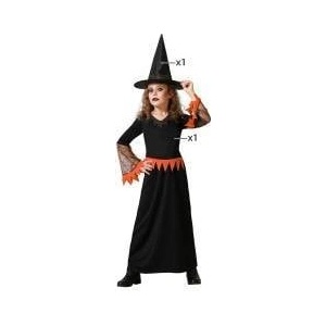 BigBuy Carnival Маскировъчен костюм за деца Оранжев Вещица Размер 7-9 години 725f4d