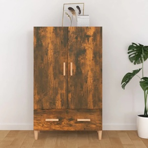 vidaXL Висок шкаф, опушен дъб, 70x31x115 см, инженерно дърво (817471)