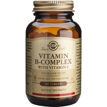 Image 1 of Solgar Хранителна добавка Витамин Б комплекс + витамин Ц , Solgar Vitamin B-Complex with Vitamin C 100tabs
