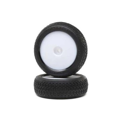 Losi Предно колело с гума Taper Pin, бял диск (2): Mini-B