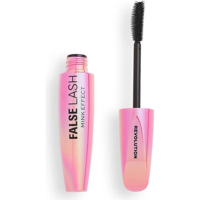 Makeup Revolution London False Lash Mink Effect objemová řasenka se silikonovým kartáčkem Black 8 g