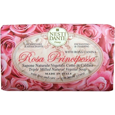 Nesti Dante luxusné prírodné mydlo s ružou romantická Rosa Principessa 150 g