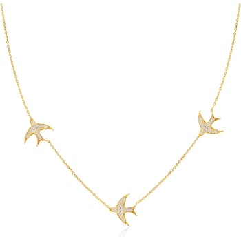 SAVICKI Колие с лястовици Savicki: злато, диаманти