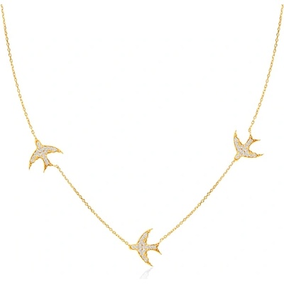 SAVICKI Колие с лястовици Savicki: злато, диаманти