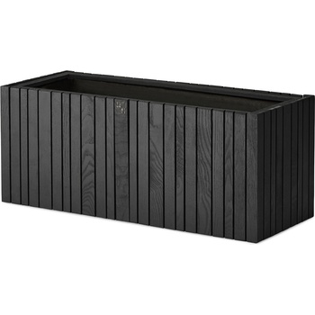 SQUARELY Самонаторяваща се саксия за цветя GrowWIDE черно-пепелява (113-2A3)