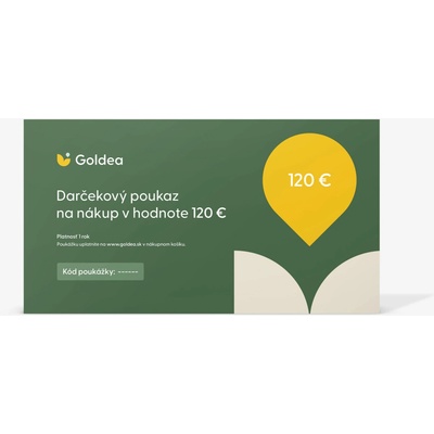 Goldea darčekový elektronický poukaz v hodnote 120 € 120 €