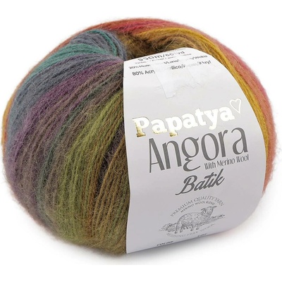 Pletací příze Papatya Angora Batik 100 g Varianta: 6 (43) žlutobéžová tm multikolor, Balení: 1 ks 61564/159823/285947