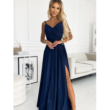 Numoco Елегантна макси рокля без презрамки - тъмносиня с брокат Numoco CHIARA numoco | Sin | ЖЕНИ | S