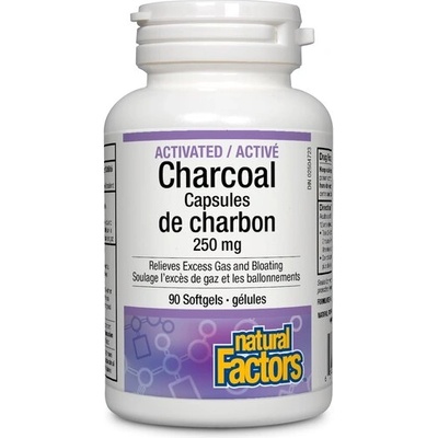 Natural Factors Activated Charcoal / Активен въглен, 90 софтгел капсули Natural Factors (1702 NF A)