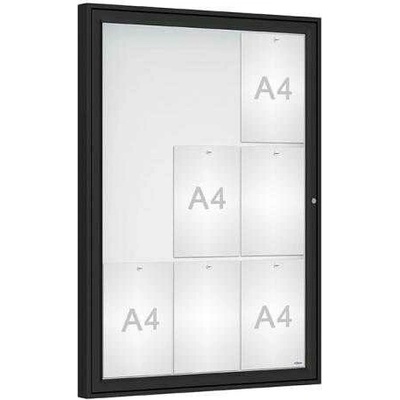 PROCITY Vonkajšia vitrína Classique, 9 x A4, plexi, čierna