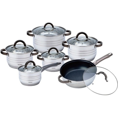 Klausberg ocelové hrnce 2,1 l 2,1 l 2,9 l 3,4 l 3,9 l 6,6 l KB7702 12 ks