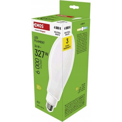 EMOS LED Žiarovka FILAMENT ED90 E27/36W/230V 6000 lm 4000K EMS1136
