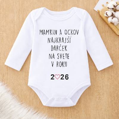Handel Detské body Najkrajší darček biela krátky rukáv