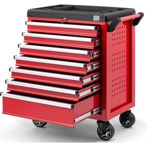 HBM Machines Количка за инструменти hbm - модел 2, 7 чекмеджета, червена (h136504)