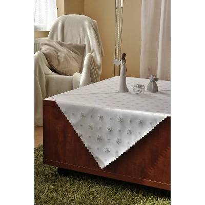Polášek Ubrus vánoční vločka 100% polyester Bílá Vánoce 100% polyester 140x260cm