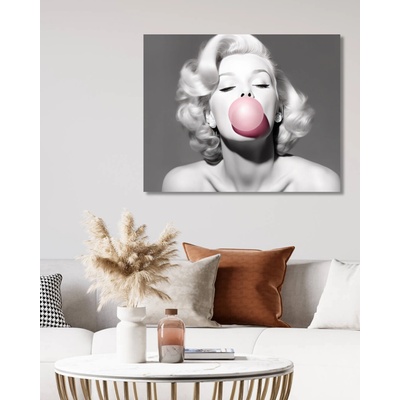 ZUTY Obrazy na stenu - Marilyn Monroe s ružovou žuvačkou Rámovanie: bez rámu a bez vypnutia plátna, Rozmer: 40x50 cm
