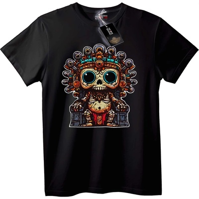 NOONEBRAND Тениска Ацтекски Черепен Крал - S, Black