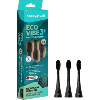 Happybrush Eco VIBE 3+ AllBlack 3 ks