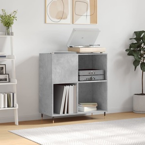vidaXL Шкаф за грамофонни плочи сив 84, 5x38x89 см инженерно дърво (831768)
