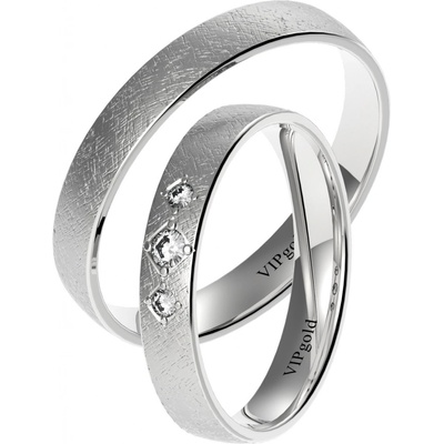 VIPgold Svadobné obrúčky 7453 biele zlato