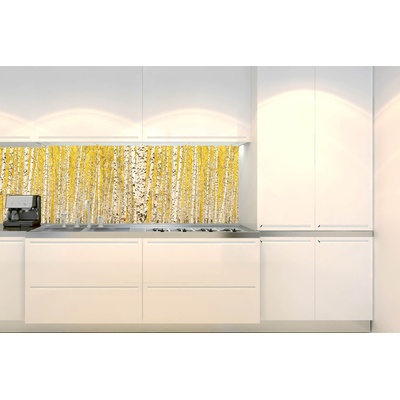 Фототапет за кухня - жълта брезова горичка 180 x 60 см