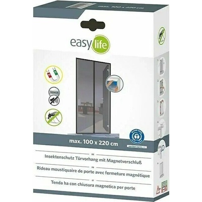Easy Life Záves proti hmyzu magnetický, 100 × 220 cm, polyester, antracit, 88-000-1141