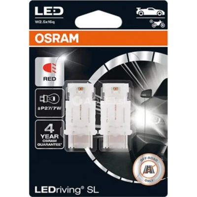 Osram LEDriving SL P27/7W W2,5x16q 12V 1,7W (červená)