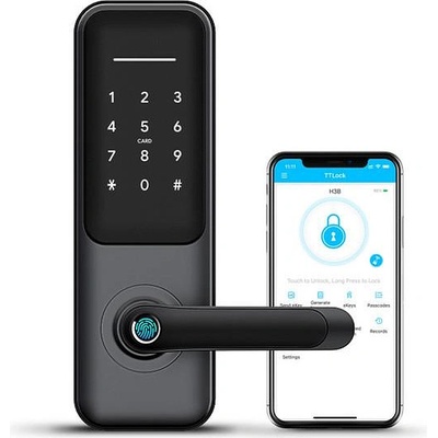 TTLock електронна смарт брава за врати цвят черен - ASD H3TB (CNL045)