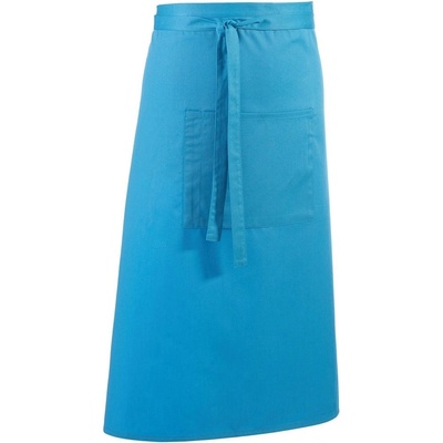 Premier Workwear Dlhá zástera do pása s vreckom Tyrkysová