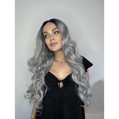 Blond paruka Kučeravá parochňa s fialovým nádychom, so sieťkou