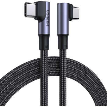 Ugreen US335 USB-C na USB-C, uhlový, 5A, 100W, 1m, černý