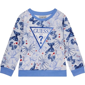 Guess Суитшърт с дълъг ръкав Guess - С панделки и сърца, син, 12 м (20261-K6RQ02-KA6R4-P7TZ-12M)