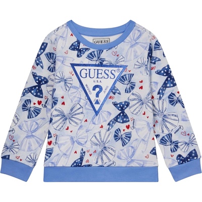 Guess Суитшърт с дълъг ръкав Guess - С панделки и сърца, син, 12 м (20261-K6RQ02-KA6R4-P7TZ-12M)
