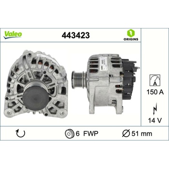 Alternátor VALEO 443423