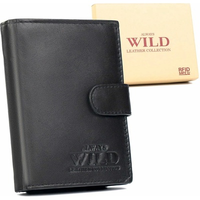Always Wild na výšku N4L SCR Černá kožená peněženka