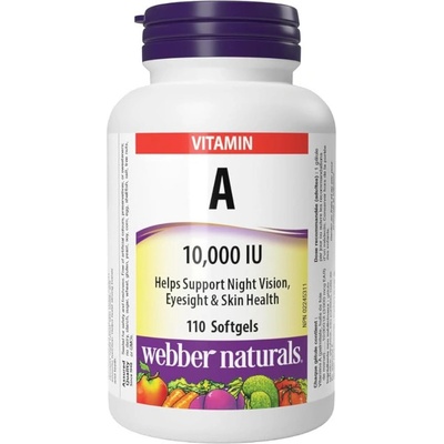 Webber naturals Vitamín A 10.000IU 110 softgélových kapsúl