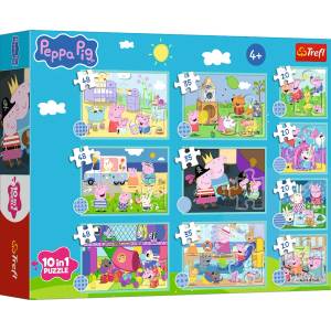 Trefl - Puzzle 10v1 Peppa's Funny World - 1 - 39 piese