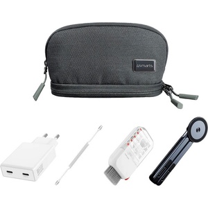 4smarts Комплект захранване за ел. мрежа, USB-C към USB-C кабел, преносима алуминиева сгъваема и комплект за почистване - 4smarts Premium Office Laptop Accessory Set (сив) (541847)