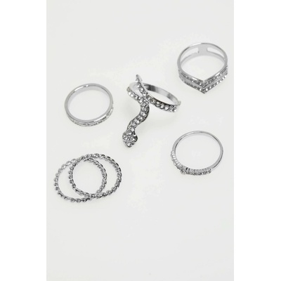 Moodo Комплект пръстени с циркониеви елементи Moodo Moodo | Srebaren | ЖЕНИ | ЕДИН РАЗМЕР
