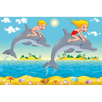 DIMEX ART Флизелинов фототапет деца и делфини 375 x 250 см