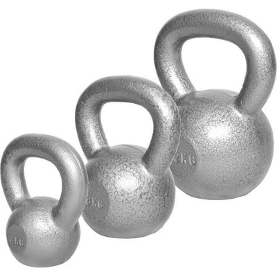 Gorilla Sports Liatinový kettle-bell 4-32 kg (strieborný)