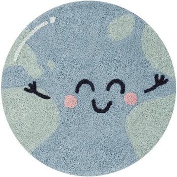 Lorena Canals Син ръчно изработен памучен детски килим подходящ за пране ø100 cm Big Big World - Lorena Canals (C-MW-BIGW)