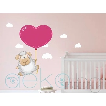 Image 1 of Сладурска овца с розов балон и облаци (1532)