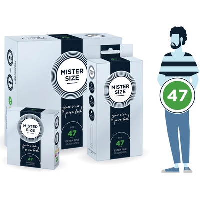 Кондоми с персонализиран размер, 10 броя - Mister Size 47mm (MISTER4710)